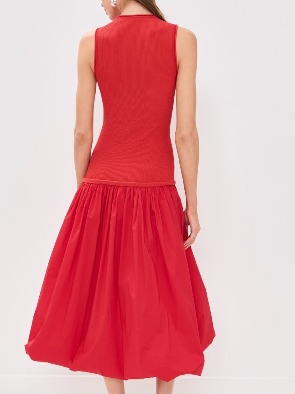 NWT Simon Miller Yanez Poplin Combo Dress in Cherry Red - Size S - Picture 4 of 6